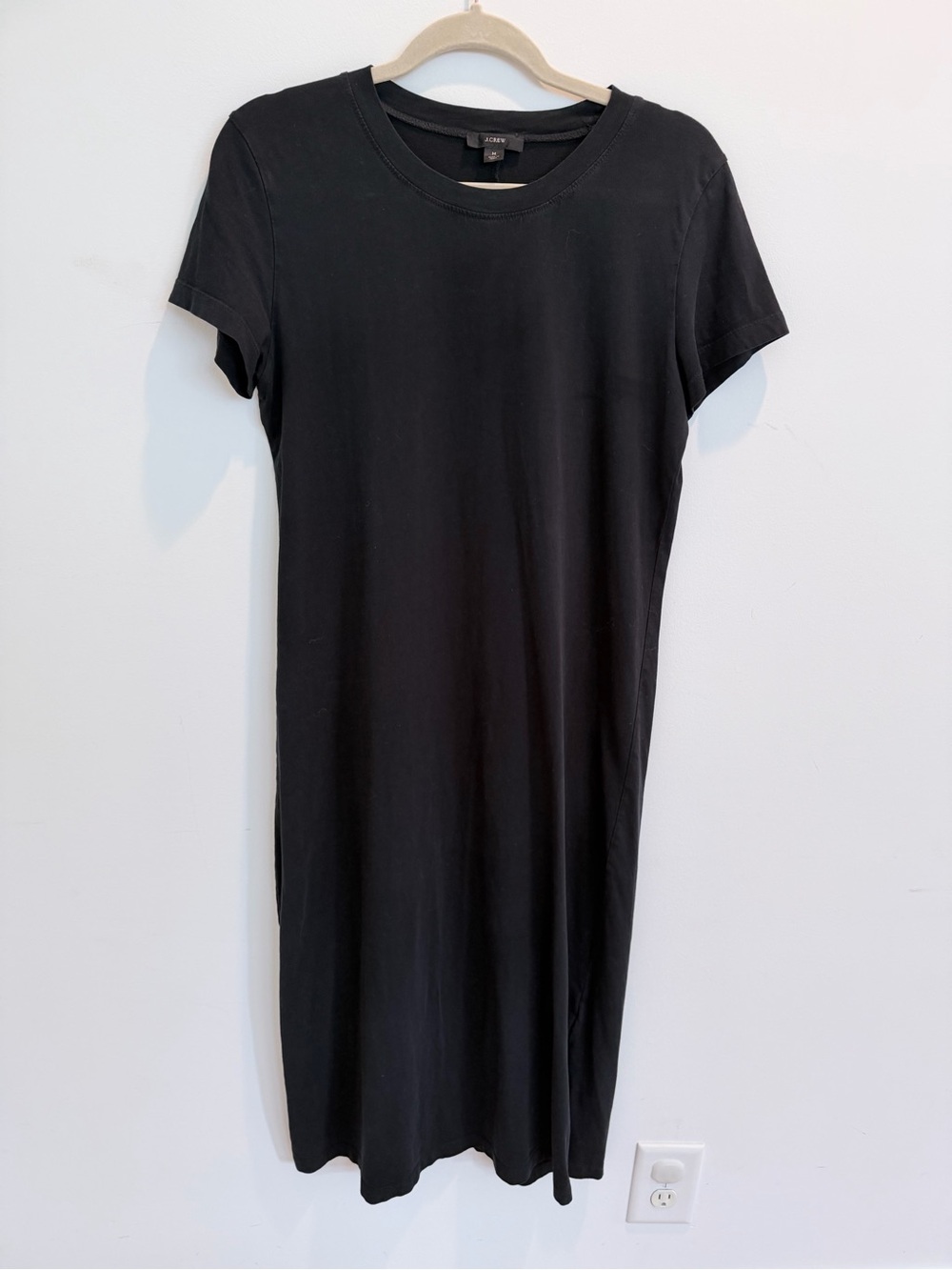 J. Crew Cotton Midi T Shirt Dress in Black, Size Medium - Picture 3 of 8